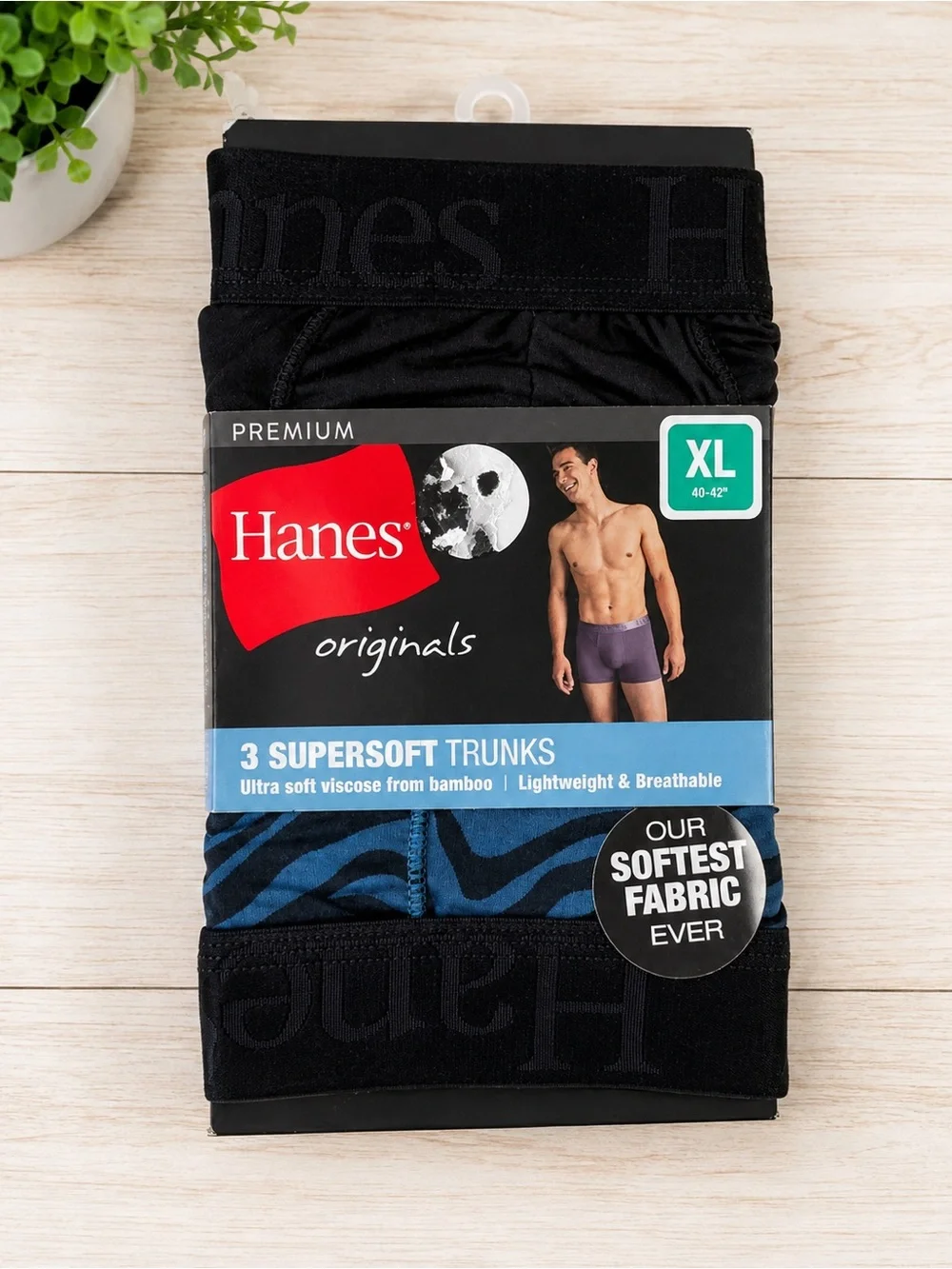Hanes Originals Premium Supersoft Trunks 3-Pack Men’s XL 40-42 NEW